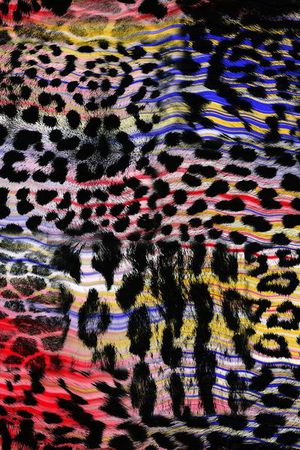 五彩豹纹印花华亿平台图片