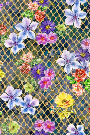 花卉印花华亿平台图片