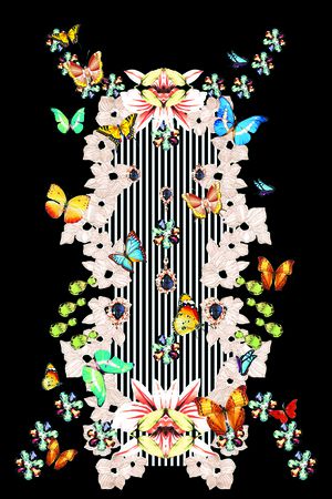 蝴蝶印花华亿平台图片