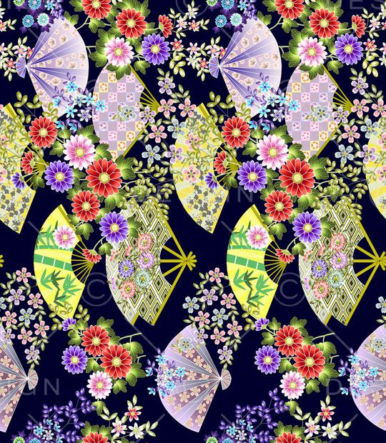 扇子印花华亿平台图片