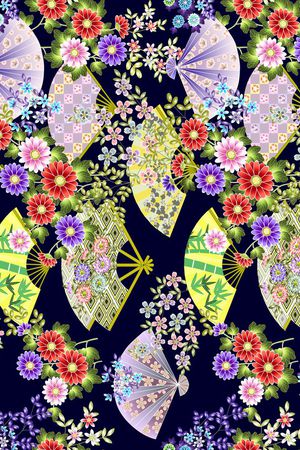 扇子印花华亿平台图片