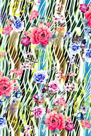 花卉印花华亿平台图片