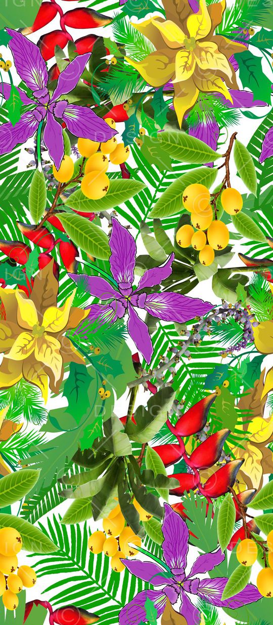 热带风情印花华亿平台图片