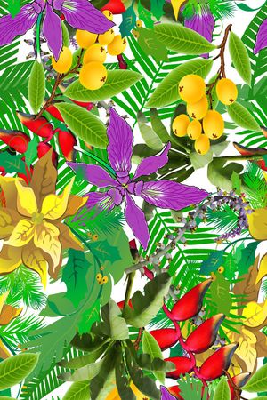 热带风情印花华亿平台图片