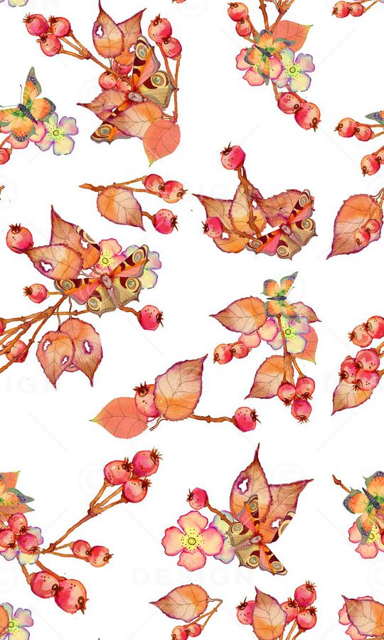 宫廷复古手绘水彩花卉印花华亿平台图片