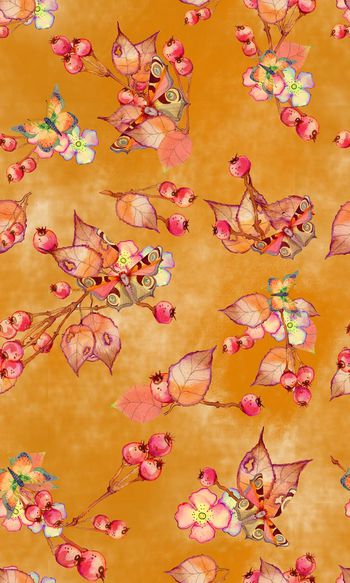 378456-宫廷复古手绘水彩花卉