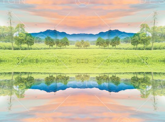 绿色印花华亿平台图片