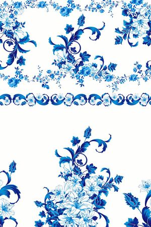 青花瓷印花华亿平台图片