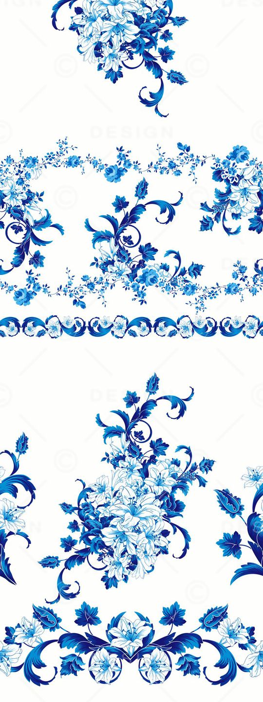 青花瓷印花华亿平台图片