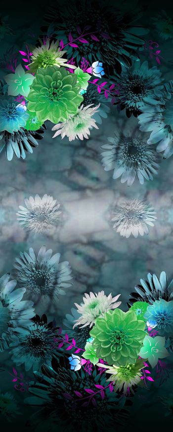 378556-花卉 太阳花元素 双边定位 暗花印