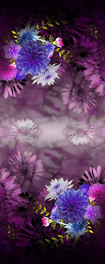 378557-花卉 太阳花元素 双边定位 暗花印