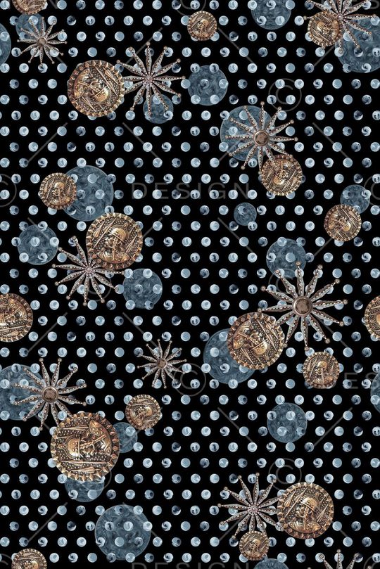 数码 欧式 复古波点 男装女装印花华亿平台图片