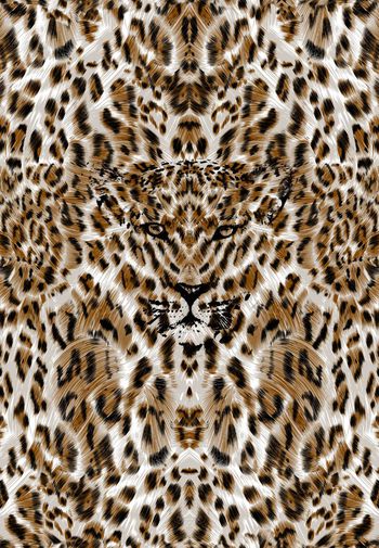 378860-高贵霸气豹纹细致笔触纹理豹皮豹子头