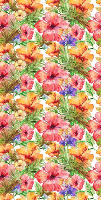 热带水彩印花华亿平台图片