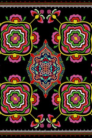 几何花卉印花华亿平台图片