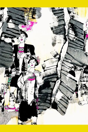 抽象人物印花华亿平台图片