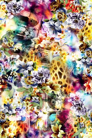 花卉印花华亿平台图片