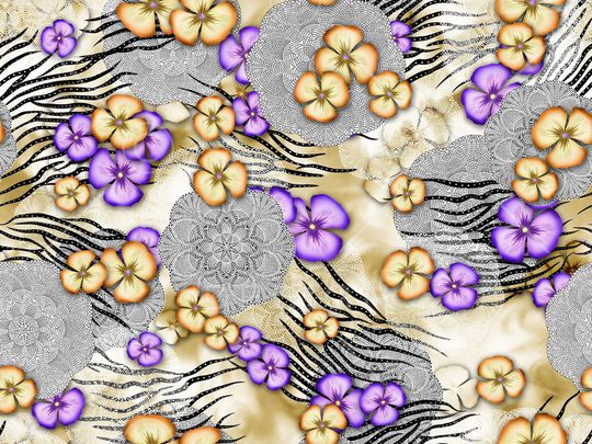 花卉印花华亿平台图片