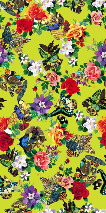 379169-田园风格水彩花卉蝴蝶