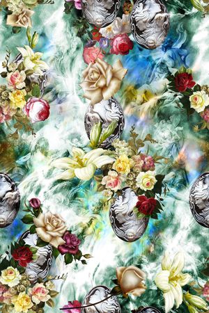 欧式油画花卉印花华亿平台图片