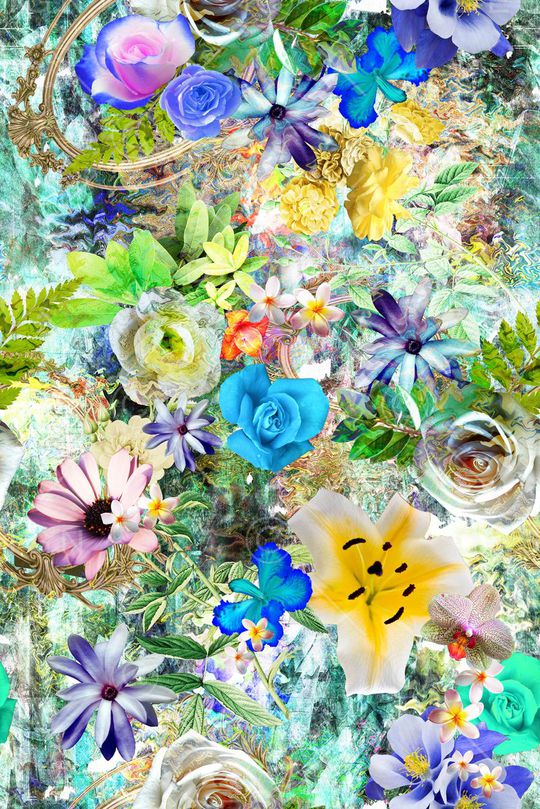 抽象文理花卉女装印花华亿平台图片