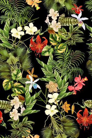 大牌热带植物数码 男装女装印花华亿平台图片