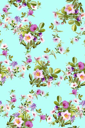 数码散花 花卉女装印花华亿平台图片