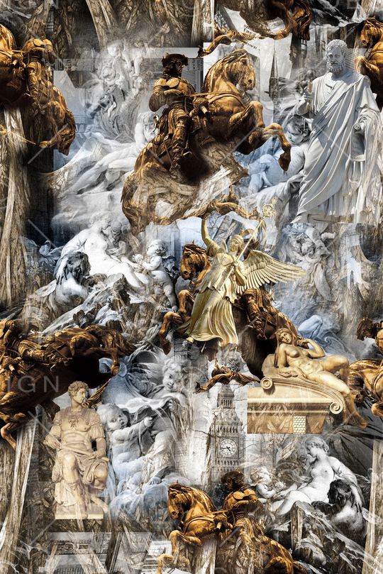 数码欧式雕塑 男装女装印花华亿平台图片