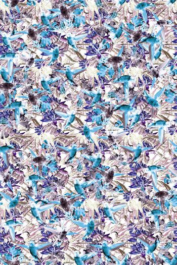 379308-WT432手绘风格雀鸟植物组合休闲