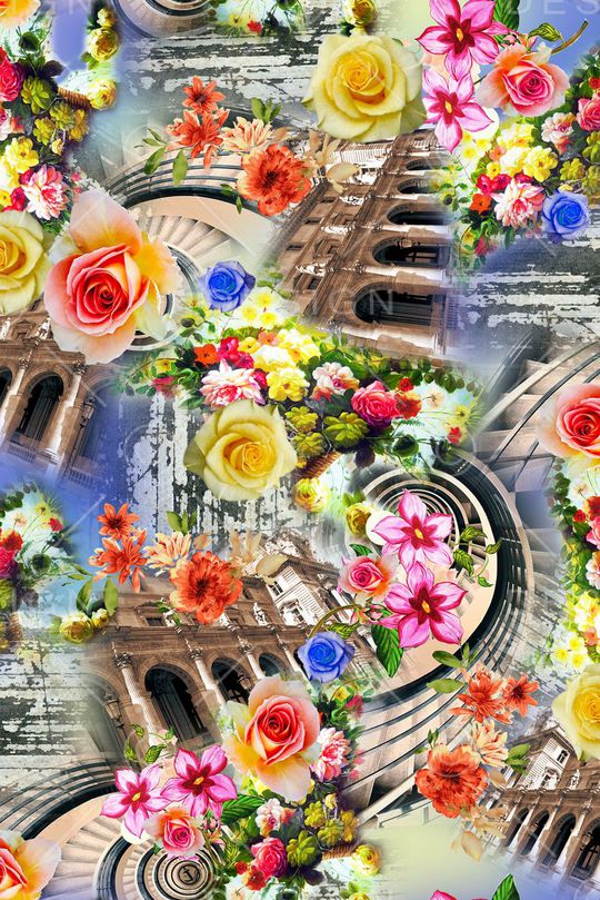 花卉印花华亿平台图片