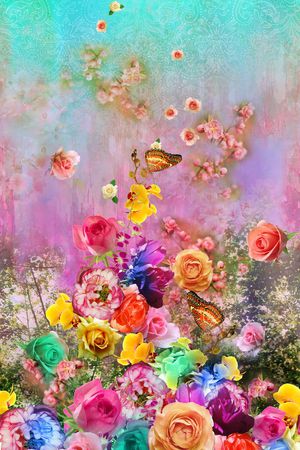 花卉印花华亿平台图片