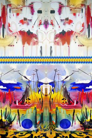 笔触色块印花华亿平台图片