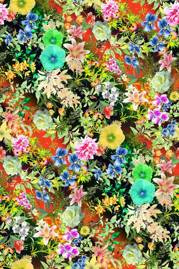 连衣裙印花华亿平台图片