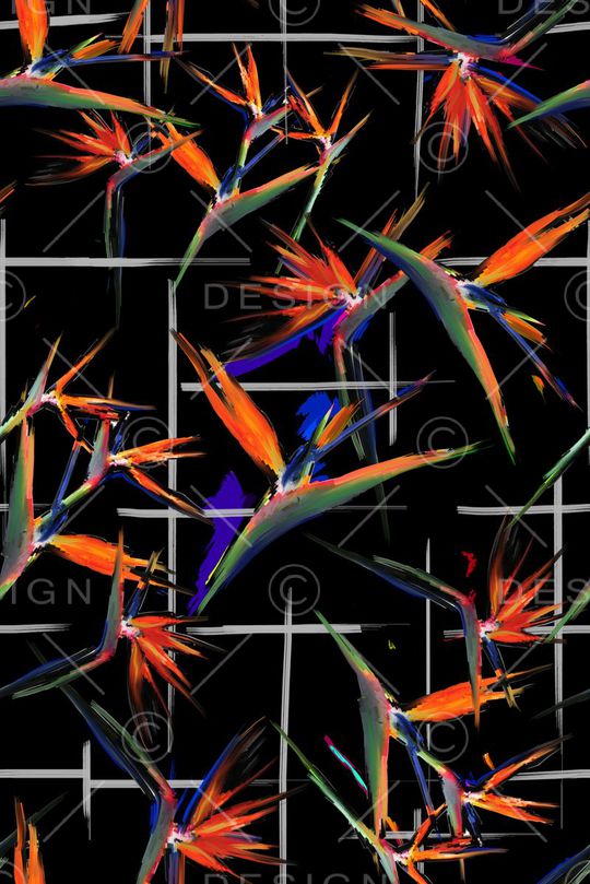 大牌手绘时尚花卉印花华亿平台图片