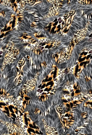 379617-WT440休闲风野性豹纹虎纹组合假