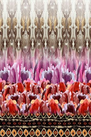 几何民族图案印花华亿平台图片