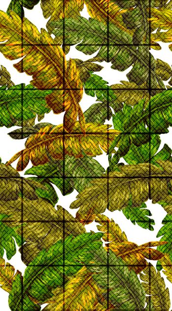 379695-机理格子花卉服装 一花2色