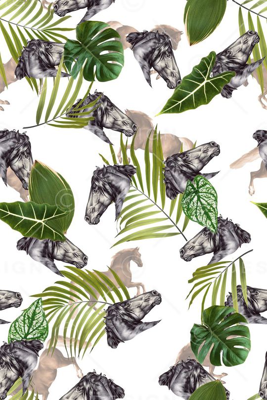 数码高端热带植物男装女装印花华亿平台图片