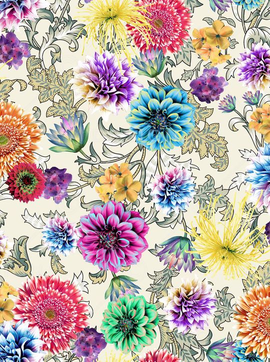 花卉印花华亿平台图片