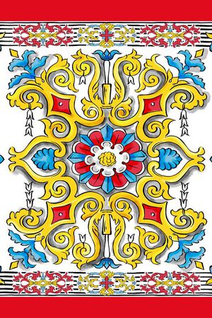 欧式宗教纹饰印花华亿平台图片