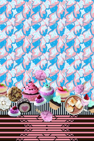 数码几何组合印花华亿平台图片