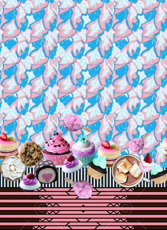 数码几何组合印花华亿平台图片