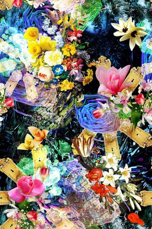 数码 欧式花卉女装印花华亿平台图片