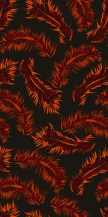 380039-热带风情手绘棕榈叶男装衬衫华亿平台