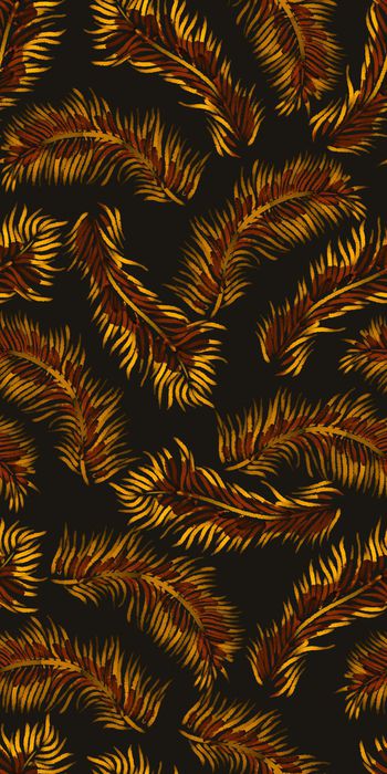 380042-热带风情手绘棕榈叶男装衬衫华亿平台