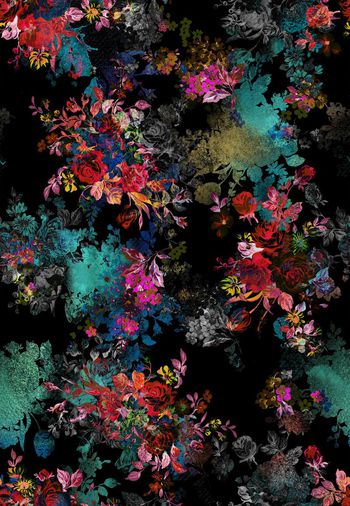 380109-复古民族风艺术派花卉连衣裙衬衫