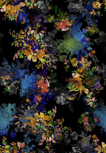 380110-复古民族风艺术派花卉连衣裙衬衫