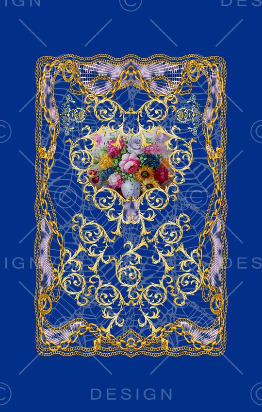 欧式链条花纹印花华亿平台图片