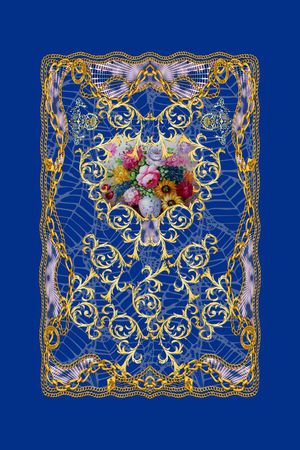 欧式链条花纹印花华亿平台图片