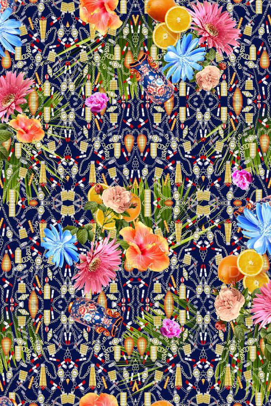 花卉印花华亿平台图片